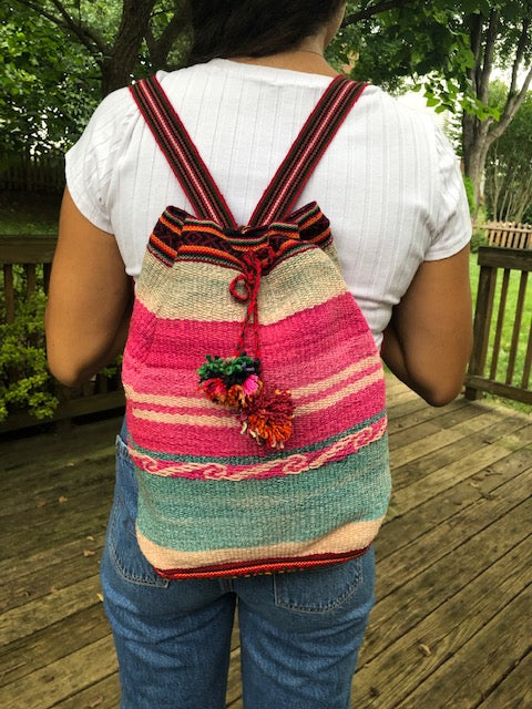 Medium Drawstring Backpack from Peru