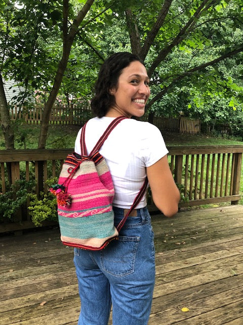 Medium Drawstring Backpack from Peru