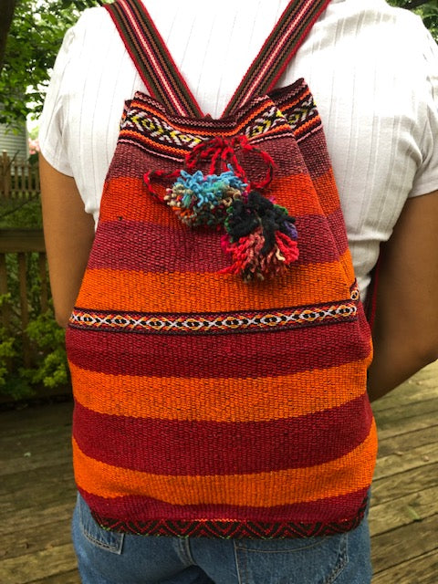 Medium Drawstring Backpack from Peru