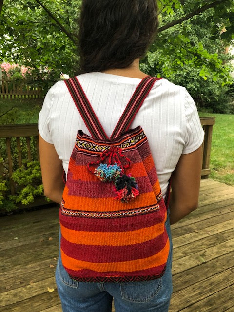 Medium Drawstring Backpack from Peru