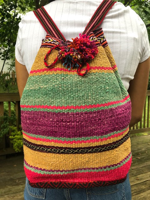 Medium Drawstring Backpack from Peru