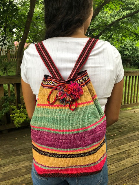 Medium Drawstring Backpack from Peru