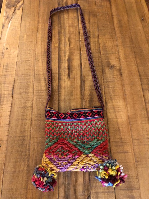 Small zippered crossbody bag made in Peru